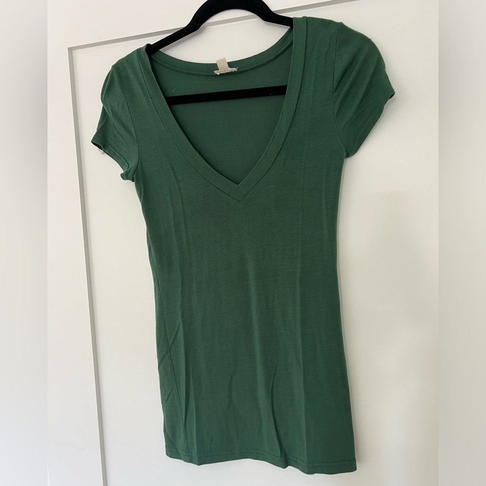 Frenchi Green V-Neck